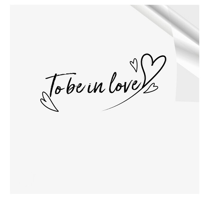 Пленка лист 58х58см прозрачная To be in love черное сердечко (уп20)
