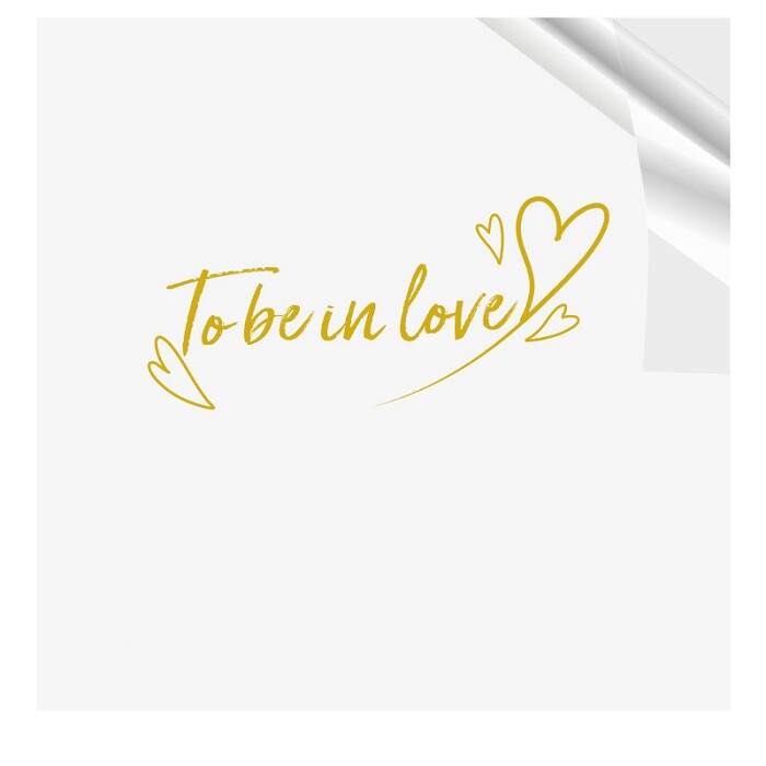 Пленка лист 58х58см прозрачная To be in love золотое сердце (уп20)