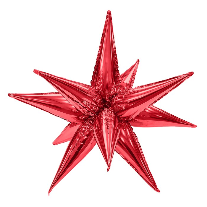 Шар фольга Звезда 3D составная 26” 66см Красный Red AG