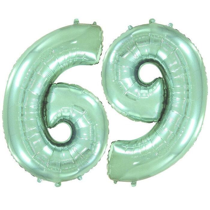 Шар фольга Цифра 40''/Fm пастель Мятный Mint "6/9"