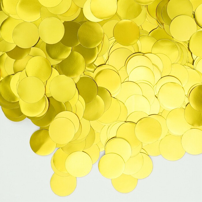 Конфетти Круг фольга 2см Сусальное золото Хром 50г