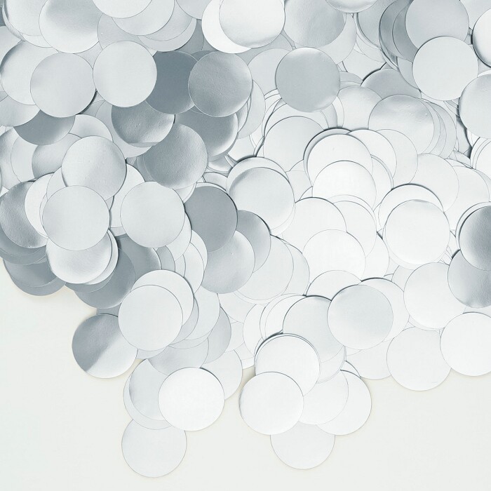 Конфетти Круг фольга 1см Серебро Хром 50г