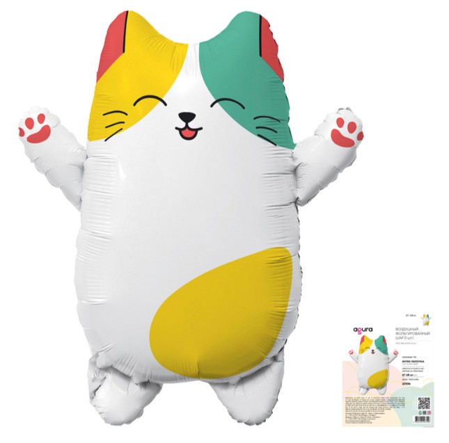 Шар фольга фигура Котик Лапочка 27" 68см/AG