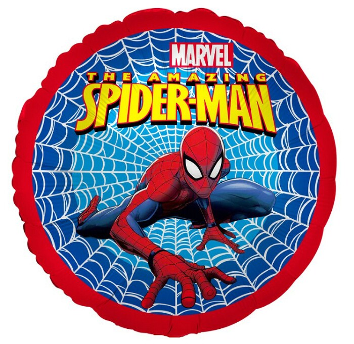 Шар фольга с рисунком 18''FL Круг Человек Паук Дизайн №1