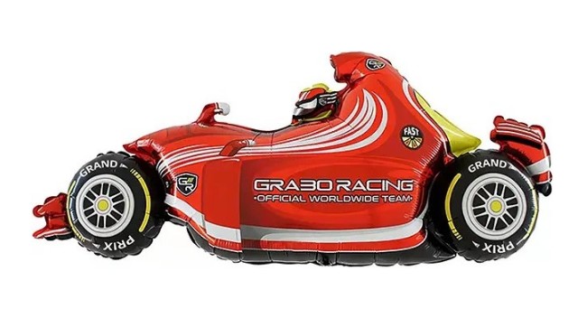 Шар фольга фигура Гоночный автомобиль Формула 1 Красный 43'' 109см/FL