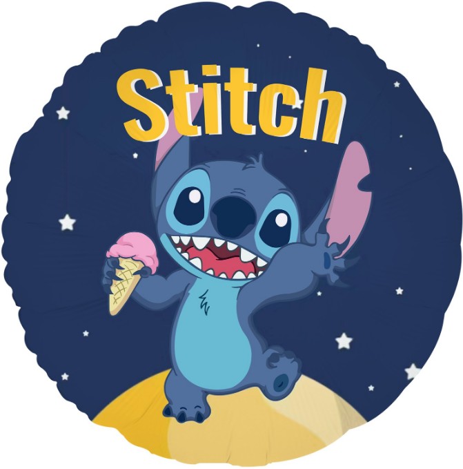 Шар фольга с рисунком 18'' 46смFL Круг, Любимый монстрик с мороженым (упак)