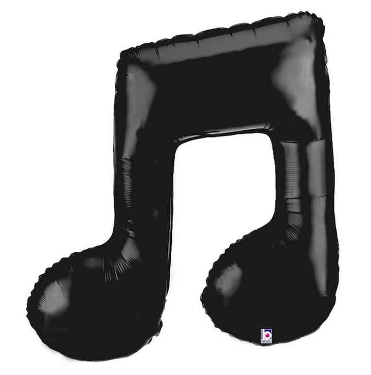 Шар фольга фигура Нота двойная черная 40" 102см BT (упак)