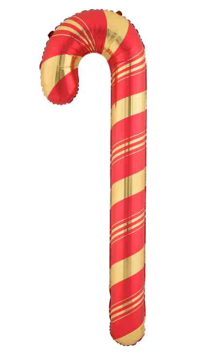 Шар 29"74 см, фольга Леденец-трость, красныйзолото
