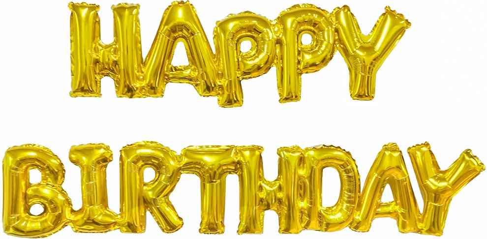 Шар фольга Буквы надпись 17" 43смFL Happy Birthday Золото