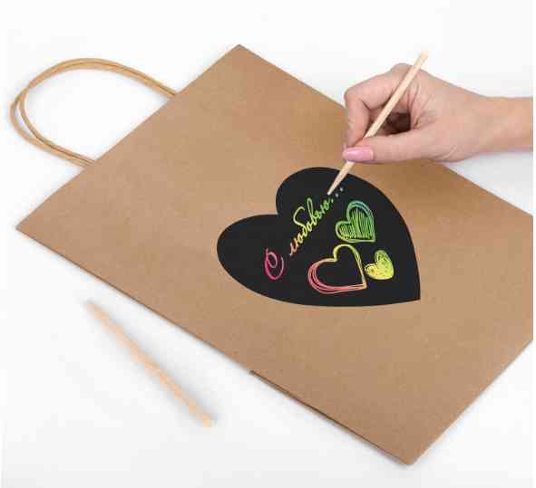 Пакет крафт AB 26х32 Heart on Kraft