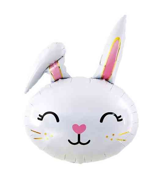 Шар фольга фигура Голова Милый Зайка 30" 76смFL