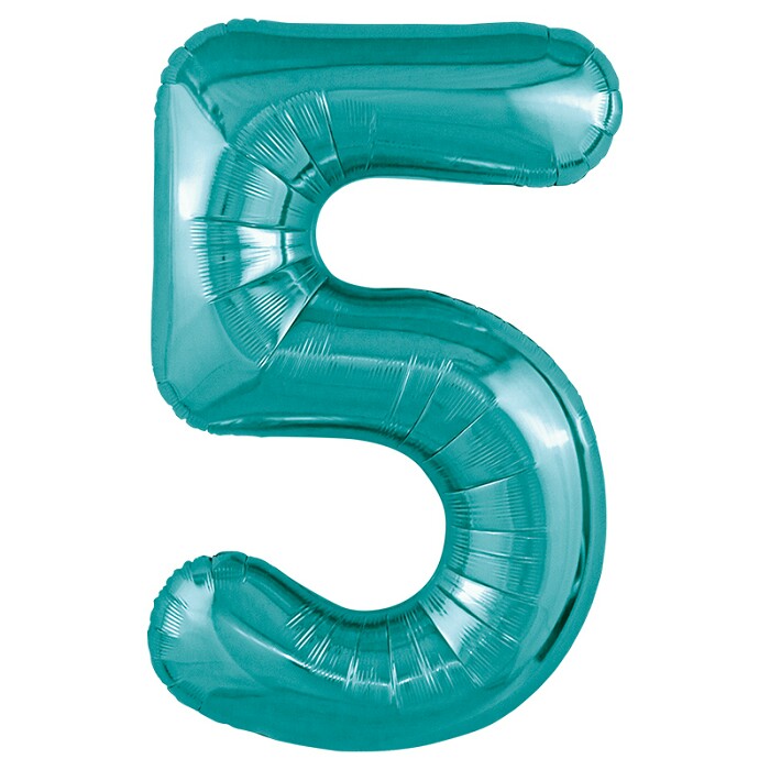 Шар фольга Цифра 40''/AG Slim Океан "5"
