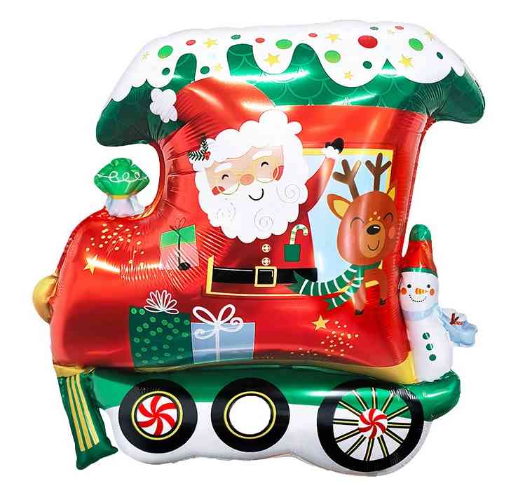 Шар 26"66 см, фольга Новогодний паровозик