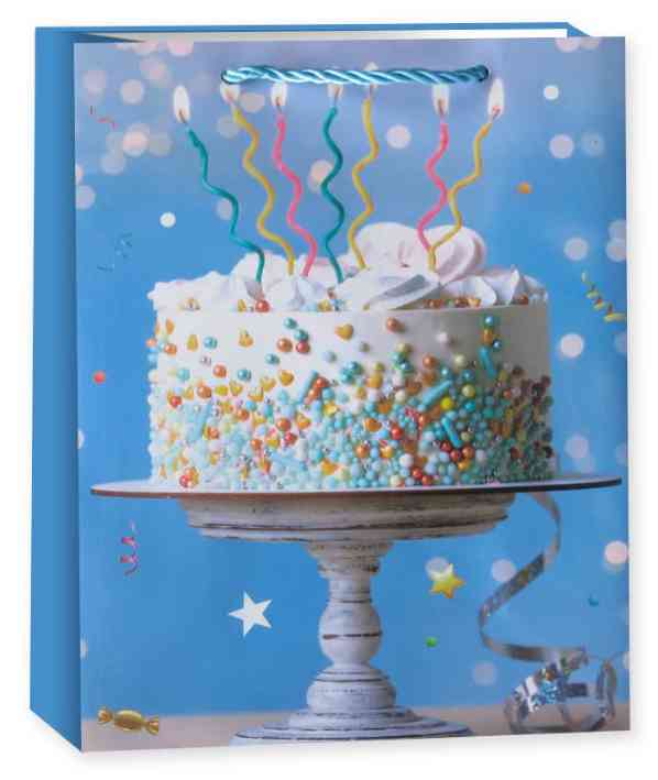 Пакет бумажный L 26х32см Яркий День Рождения Дизайн №2