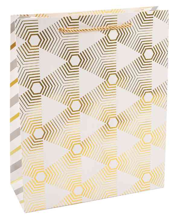 Пакет бумажный XL 31х41см Золотой паттерн Дизайн №4