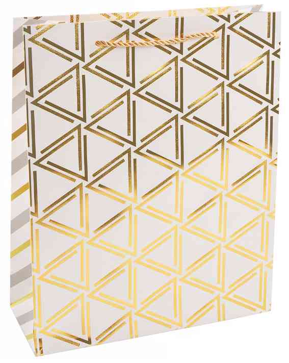 Пакет бумажный L 26х32см Золотой паттерн Дизайн №1