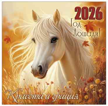 Календарь настенный 2026 12 л, 20*20 см Год лошади. Красота и грация