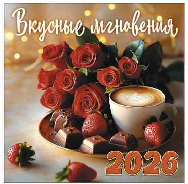 Календарь настенный 2026 12 л, 20*20 см Вкусные мгновения