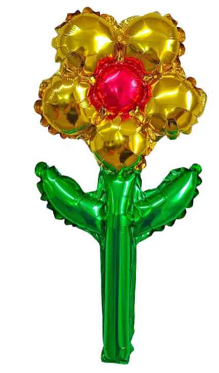 Шар фольга мини с клапаном Цветок Золото 17" 43смFL