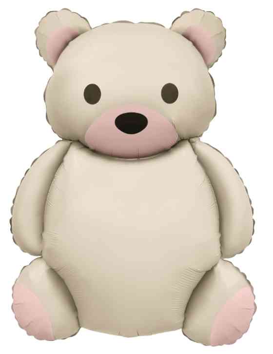 Шар фольга фигура Мишка Кремовый Сатин 35" 89смFL