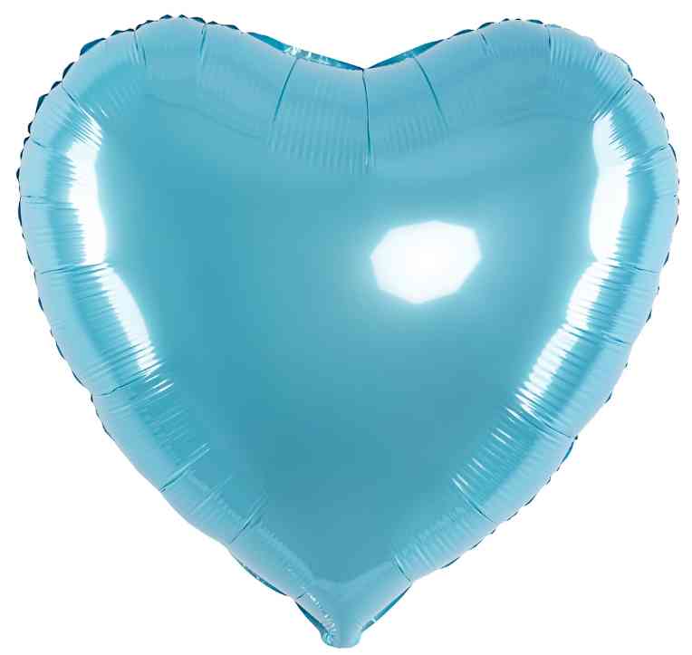 Шар фольга без рисунка 24"FL сердце металлик Голубой