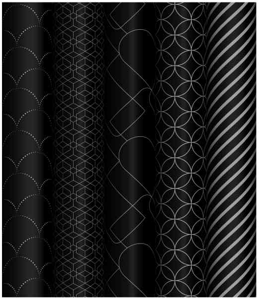 Бумага лист 70х100см Pattern on black ассорти 5 дизайнов