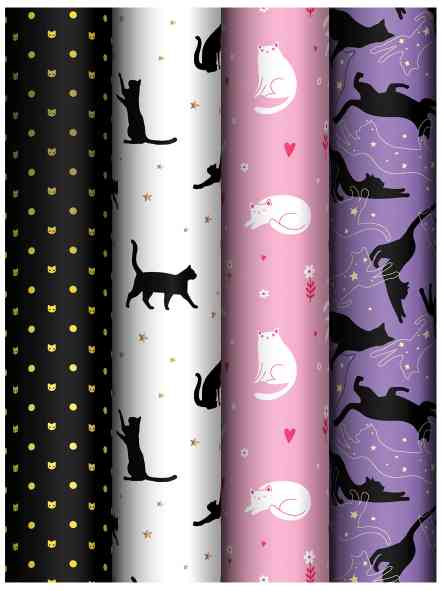 Бумага лист 70х100см Grace cats ассорти 4 дизайна