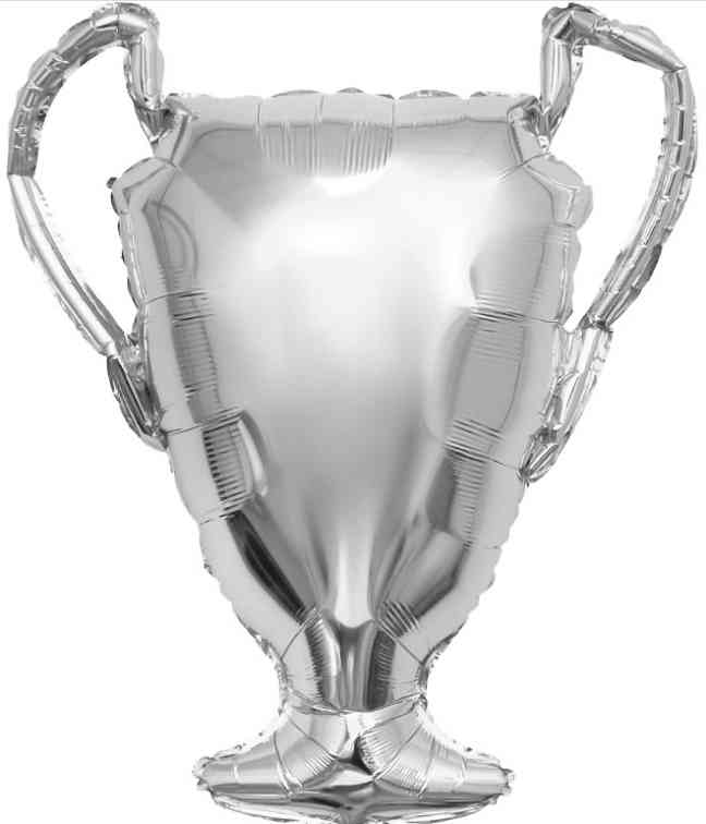 Шар фольга фигура Кубок Чемпиона Серебро 33" 84смFL (упак)