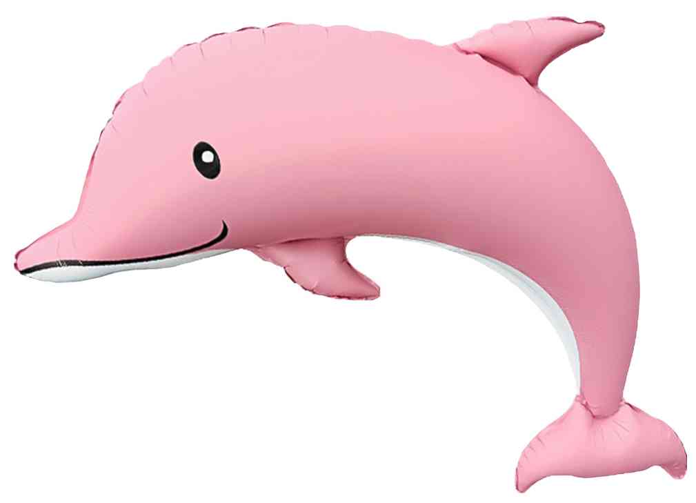 Шар фольга фигура Дельфин Розовый Сатин 46" 117смFL