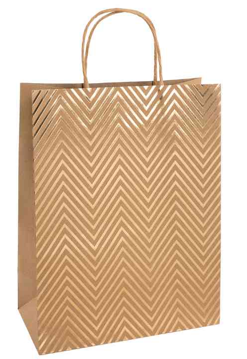 Пакет крафт L 24х31см Роскошь золота Дизайн №2