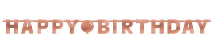 Гирлянда буквы Happy B-day Rose Gold Blush 230см