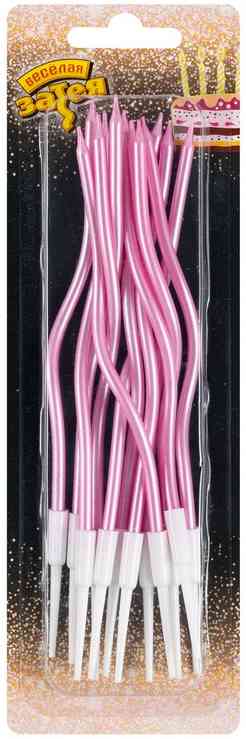 Свеча набор Волна розовые 13см (уп12) ВЗ