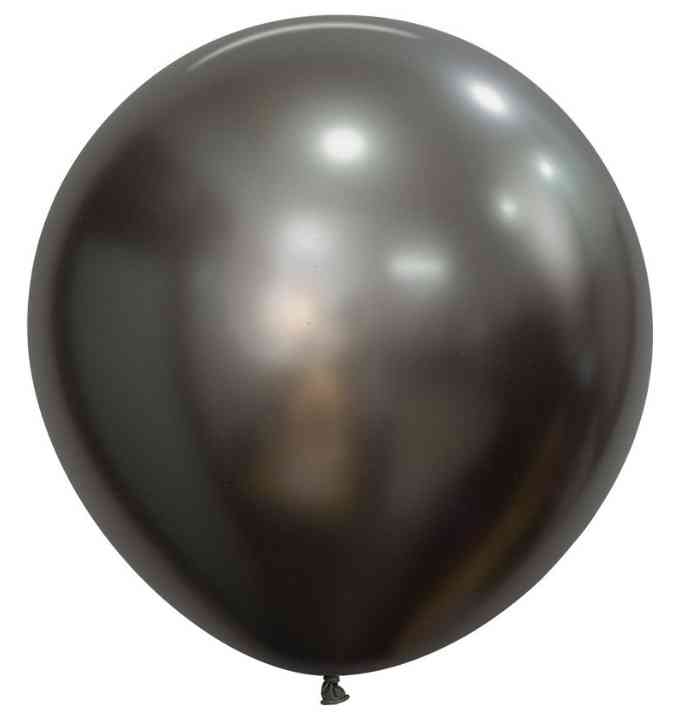 Шар латекс без рисунка 24"Sp шелк 880 Полуночный Серый (3шт)