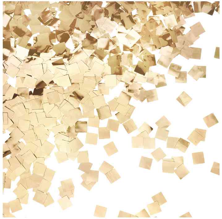 Конфетти фольга Квадрат Хром Золото 0,5см 50г ВВ