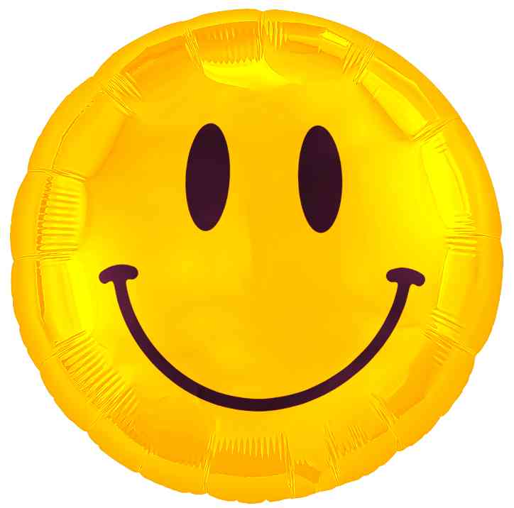Шар фольга с рисунком 18"AG Круг Смайл Желтый