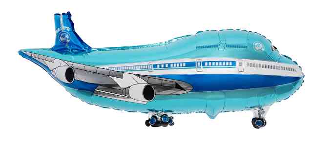 Шар фольга фигура Самолет Синий 32" 81смFL (упак)