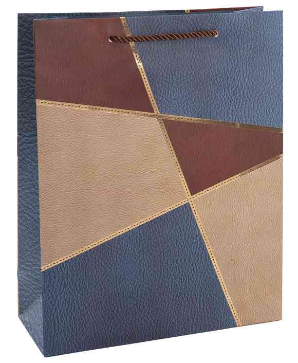 Пакет бумажный L 26х32см Геометрия Золотые линии Дизайн №1