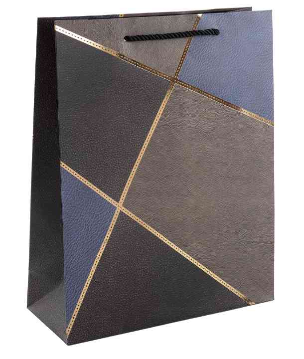 Пакет бумажный M 18х23см Геометрия Золотые линии Дизайн №2