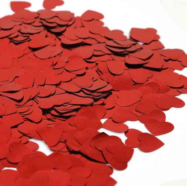 Конфетти фольга Сердца металлик Красные 1см 10г ВС