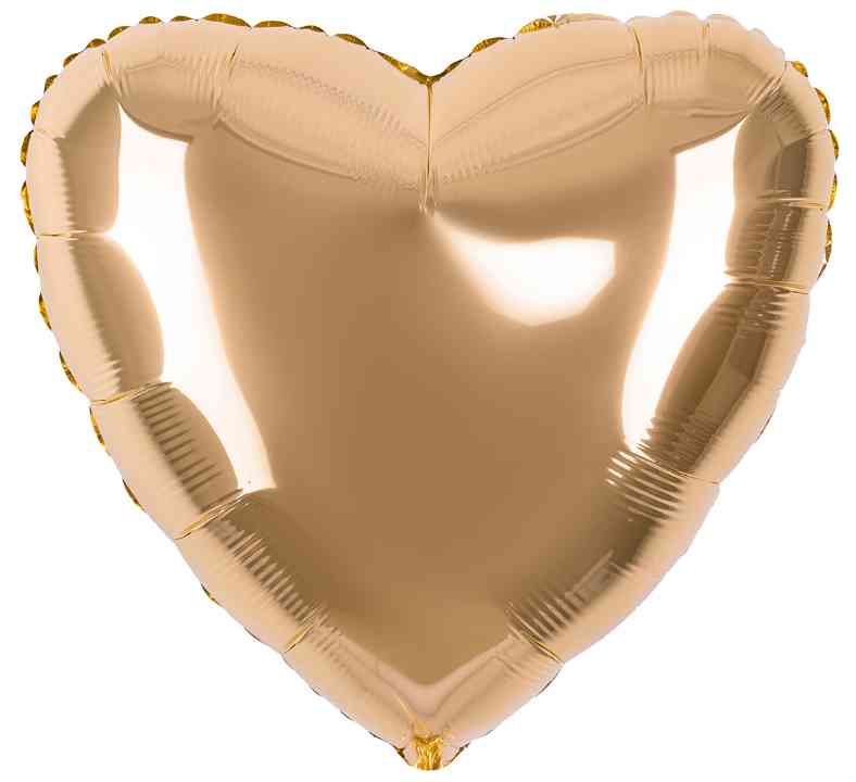 Шар фольга без рисунка 18"Fm сердце металлик Античное золото