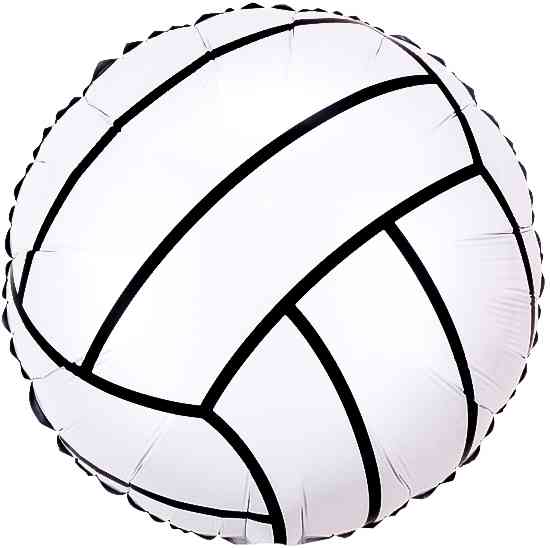 Шар фольга с рисунком 18"FL Круг Волейбольный мяч Белый