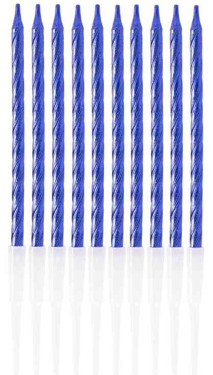 Свечи для торта 10 см, 12 шт. Синие
