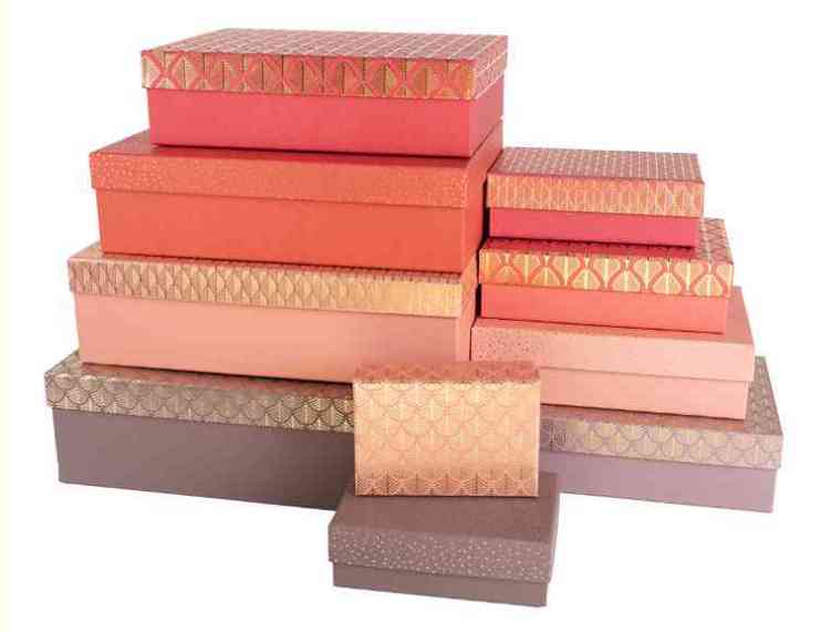 Коробка прямоугольник 35х25х10см Стильный декор Ассорти Металлик