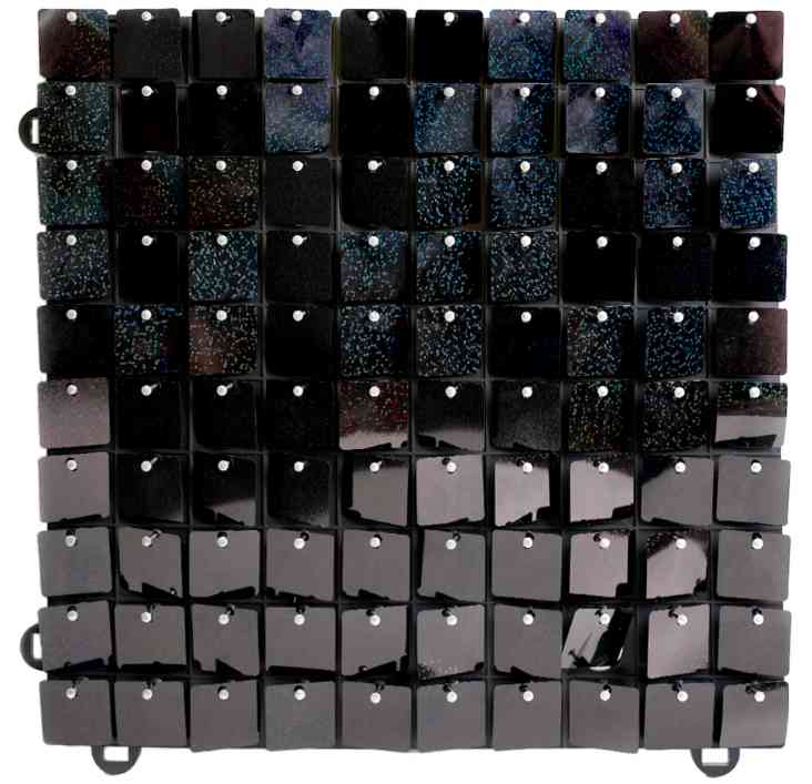 Панель декоративная Пайетки 30х30см Лазерные точки Черный Голография ВВ