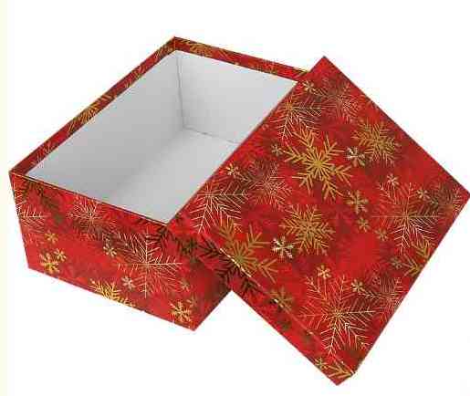 НГ Коробка прямоугольник 23х16х9см Снежинки