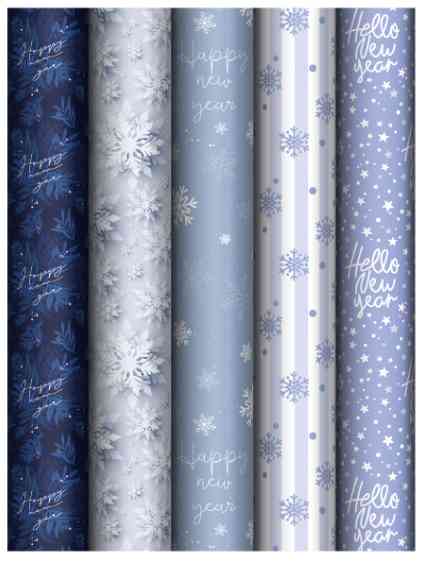 НГ Бумага лист 70х100см Snowfall (5 дизайнов) MESHU