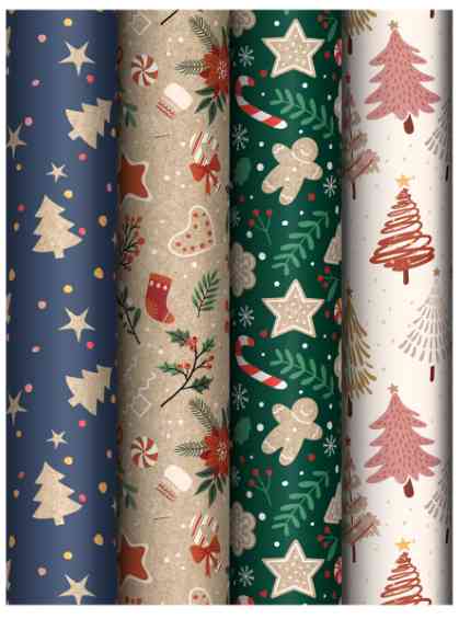 НГ Бумага лист 70х100см Ginger cookies (4 дизайна) MESHU