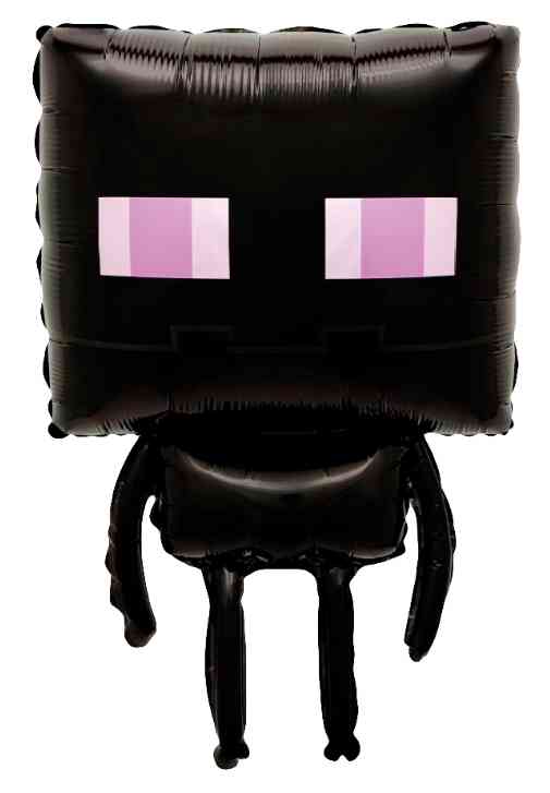 Шар фольга фигура Пиксельный монстр Черный 26" 66смFL