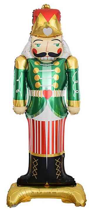 НГ Шар фольга фигура на подставке Щелкунчик Зеленый 49" 124смFL (упак)