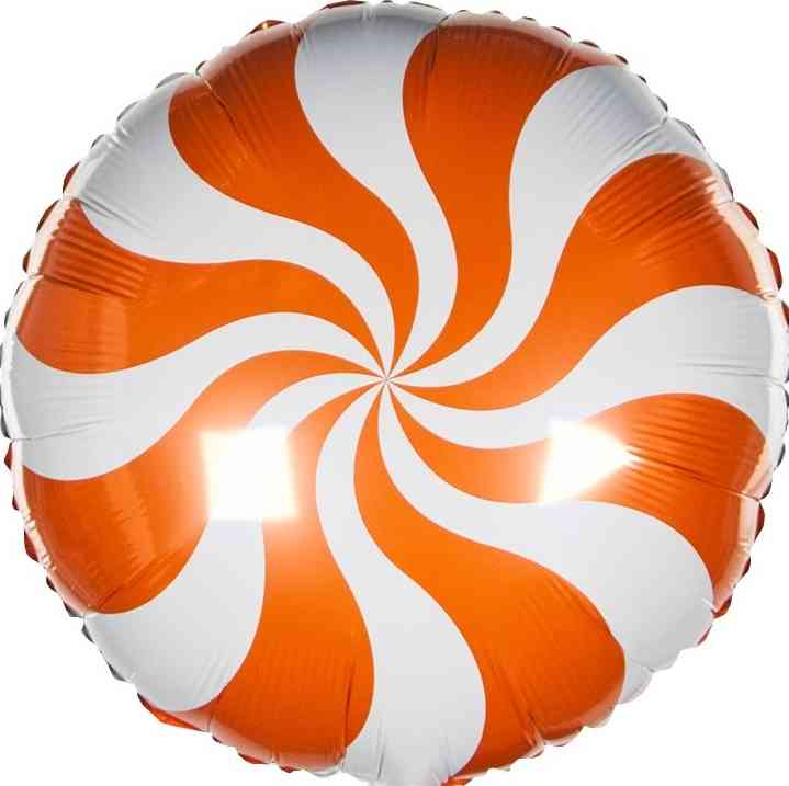 Шар фольга мини Круг Леденец Оранжевый 9" 23смFm